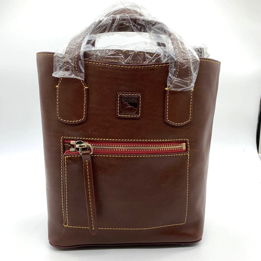 Dooney & Bourke Leather Purse Brinley Chestnut Handbags with Crossbody Strap